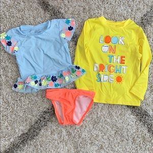 12Month Girls rashguard swimsuit set